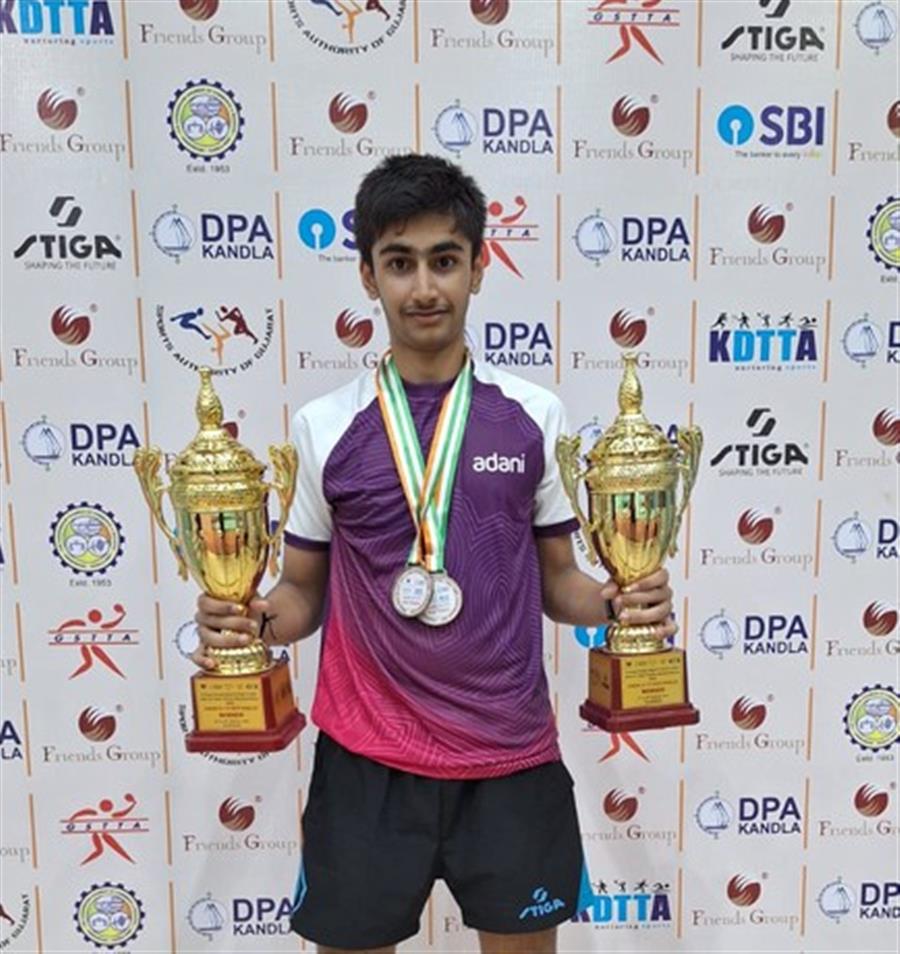 Vivaan Dave clinches double gold at Gujarat State Table Tennis Championships