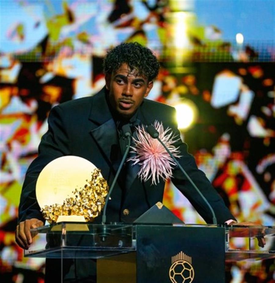 Ballon d’Or: Lamine Yamal wins young talent of the year award for third consecutive year