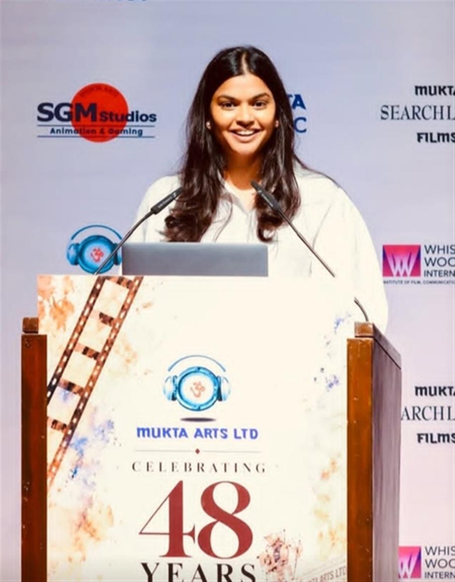 Subhash Ghai gets emotional watching daughter Muskaan deliver her first speech at Mukta Arts