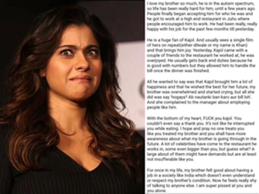 Kajol's cryptic reply after she's trolled for old post about her being 'rude' to autistic server